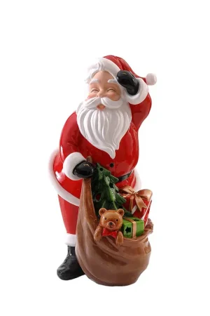 Miglior Prezzo Vetur Babbo Natale con Sacco dei Regali in Resina H38 cm