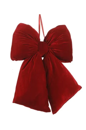Di Tendenza Vetur Decorazione Fiocco Natalizio in Velluto 36 cm Burgundy