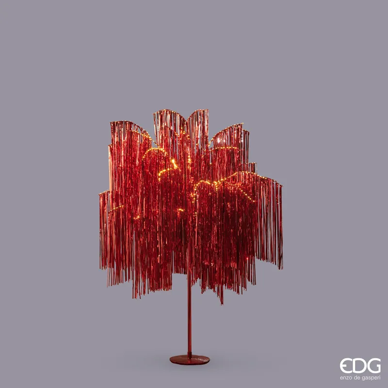 Offerta EDG Enzo De Gasperi Albero Led Frange 600 Microled H150 Rosso