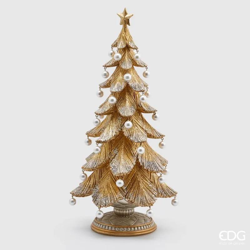 EDG Enzo De Gasperi Decorazione Natalizia Pino Poly con Perle H46 Di Tendenza