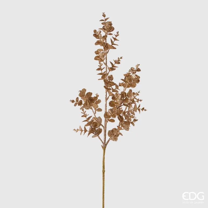 EDG Enzo De Gasperi Ramo Natalizio di Eucalipto Glitter H95 cm Oro Prezzo Scontato