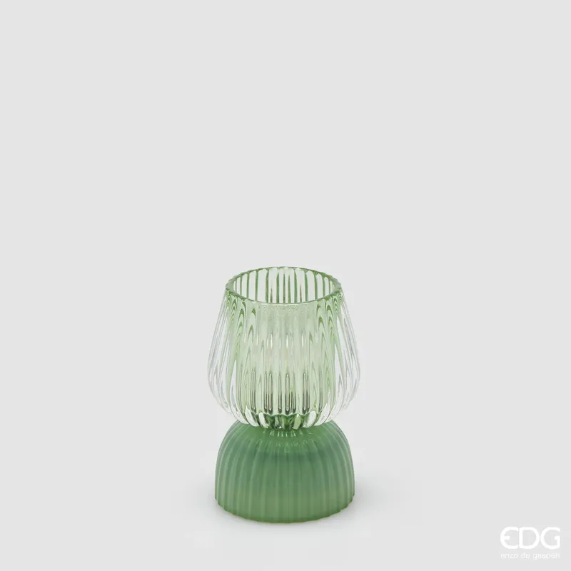 Promozione EDG Enzo De Gasperi Lampada da Tavolo Biforma Righe Verde