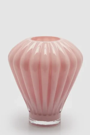EDG Enzo De Gasperi Vaso Diamante in Vetro H27 cm Rosa Professionale