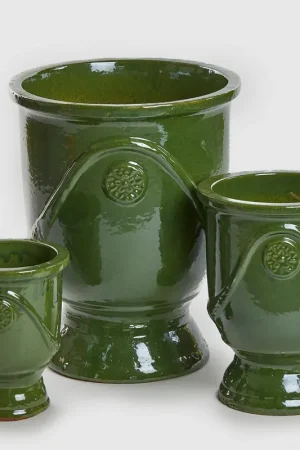 Consegna Rapida EDG Enzo De Gasperi Set 3 Vasi Glaze Coppa Onde H58 D47 cm Verde