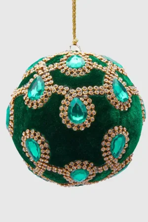 EDG Enzo De Gasperi Pallina di Natale Velluto Gemme D10 cm Verde Compra Oggi Stesso