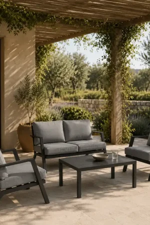 Andrea Bizzotto Salotto da esterni Harley in Alluminio Antracite Nuova Collezione
