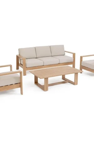 Andrea Bizzotto Salotto da esterni Baltic in Alluminio Effetto Legno Naturale Vendita Finale