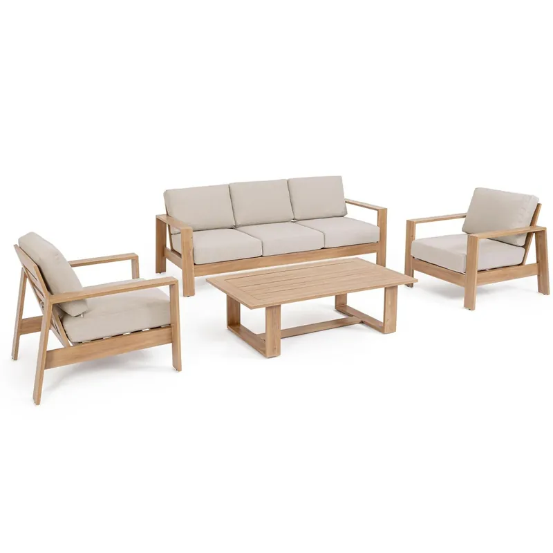 Andrea Bizzotto Salotto da esterni Baltic in Alluminio Effetto Legno Naturale Vendita Finale