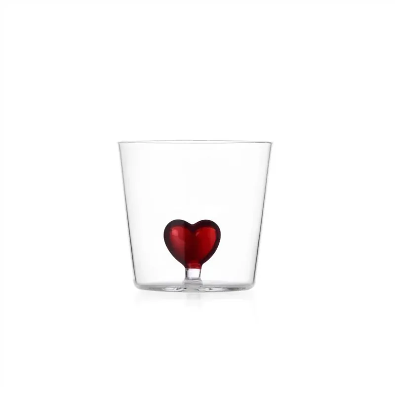 Ichendorf Milano Cuore Tumbler 30cl in Vetro Borosilicato Rosso Offerta Del Giorno