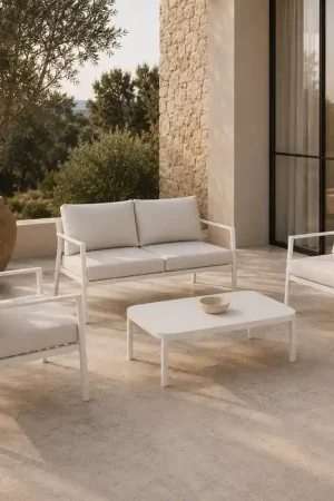 Andrea Bizzotto Salotto da Esterni Sirius Vapor in Alluminio Bianco Novità