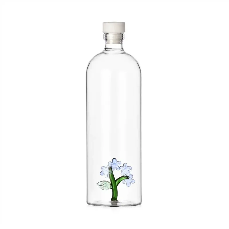 Prezzo Ridotto Ichendorf Milano Botanica Bottiglia Fiore Azzurro 115 cl in Vetro Borosilicato