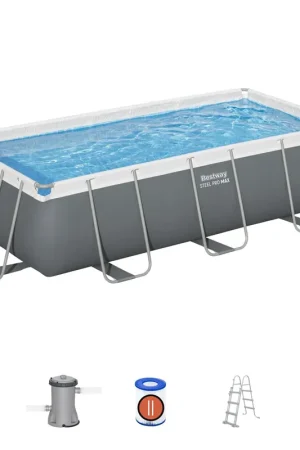 Bestway Piscina fuori terra rettangolare Power Steel da 404x201x100 cm Esclusivo