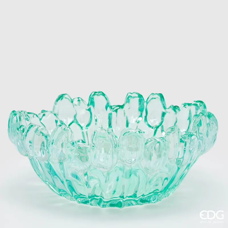 Offerta EDG Enzo De Gasperi Vaso Tulipano H12 D30 cm in Vetro Verde