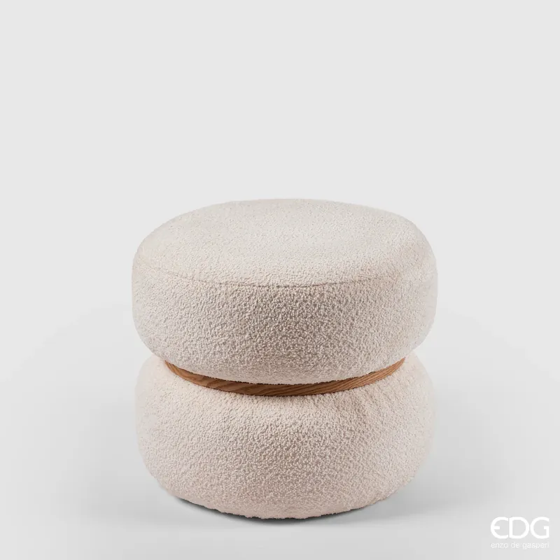 EDG Enzo De Gasperi Pouf Bouclè Biforma H41 D48 cm Bianco Compra Oggi Stesso