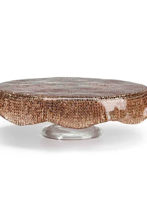 Solo Oggi IVV Diamanté Alzata Portadolci Smerlata D26 cm Nocciola