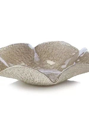 Offerta IVV Folies Centrotavola D41 cm in Vetro Tortora Metallizzato