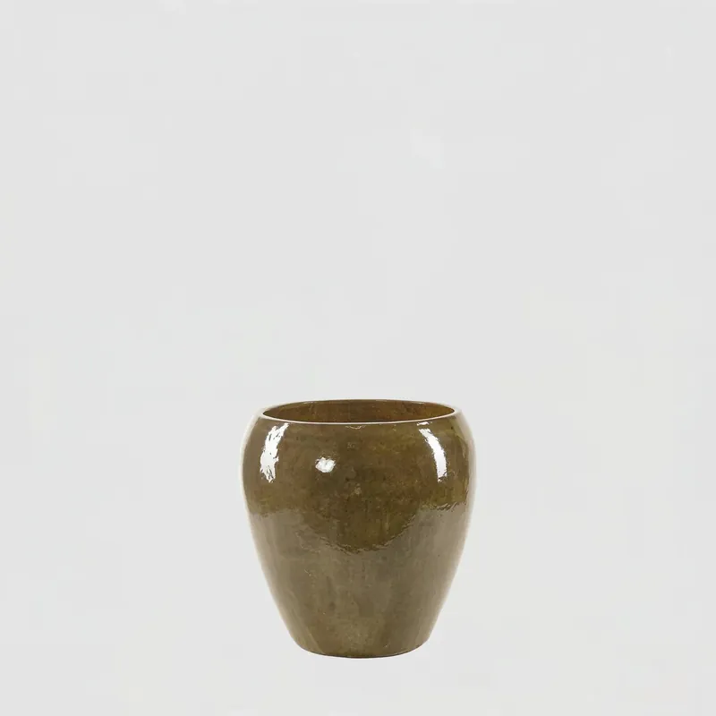 Affare EDG Enzo De Gasperi Vaso Glaze Bombato H32 cm Oliva
