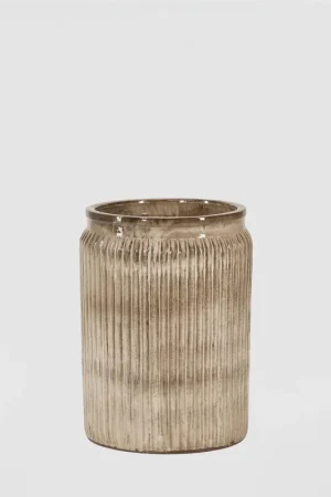 Vendita Finale EDG Enzo De Gasperi Vaso Glaze Rotondo H40 cm Sabbia