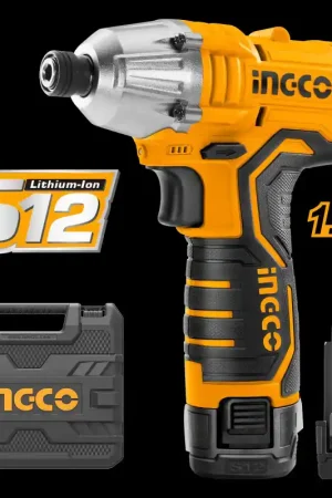 Ingco Italia Avvitatore ad impulsi con caricatore e 2 batterie 1.5 Ah Scelto Dai Clienti
