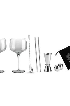 Pozzi Milano Set Cocktail 8 pz con Bicchieri Grigi in Gift Box Offerta Speciale