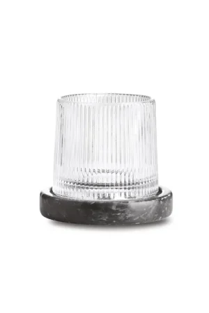 Pozzi Milano Bicchiere Trasparente con Sottobicchiere in Marmo Nero Must-Have