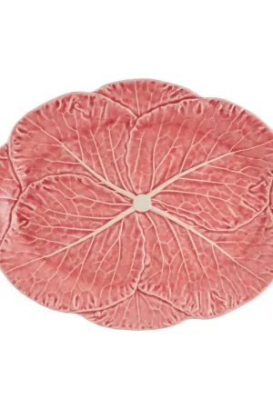 Bestseller Bordallo Pinheiro Vassoio Ovale Grande Cavolo 43x32 cm in Terracotta Rosa