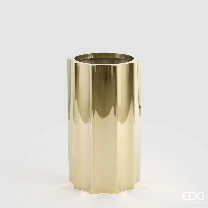 EDG Enzo De Gasperi Vaso Scanalato Tondo H70 cm in Acciaio Vendita Finale