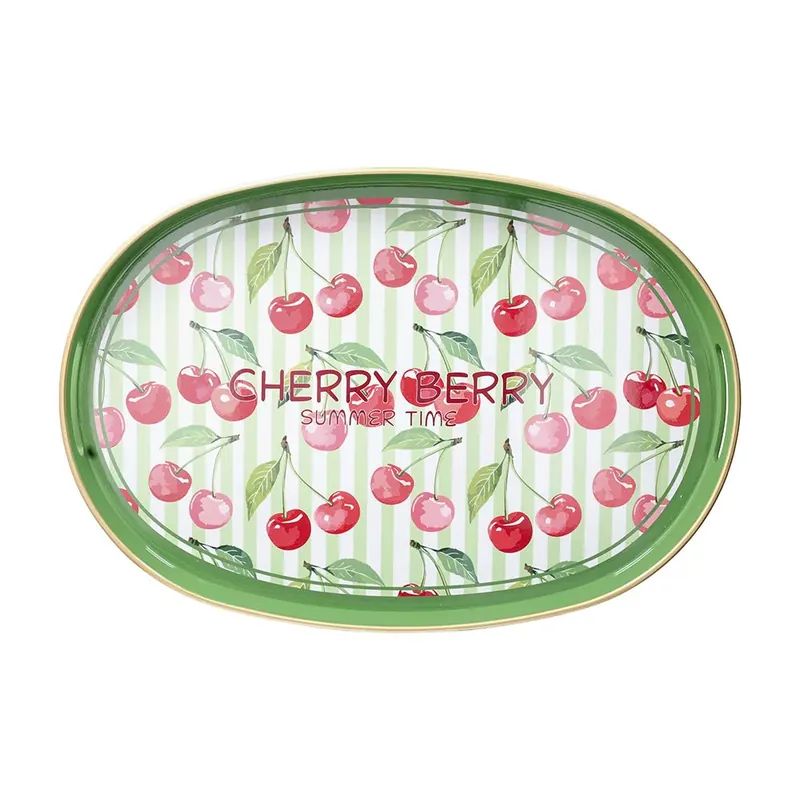 Andrea Fontebasso Vassoio Ovale Summer Time 44x30 cm in Polipropilene Cherry Berry Prezzo Di Fabbrica