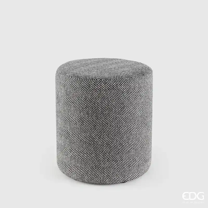 Miglior Prezzo EDG Enzo De Gasperi Pouf Spina di Pesce Cilindro H45 cm Grigio Scuro