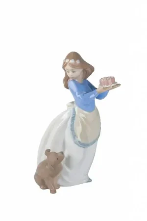 NAO Statuetta Porcellana Compleanno del Cane Lucida H19 cm Pagamento Sicuro