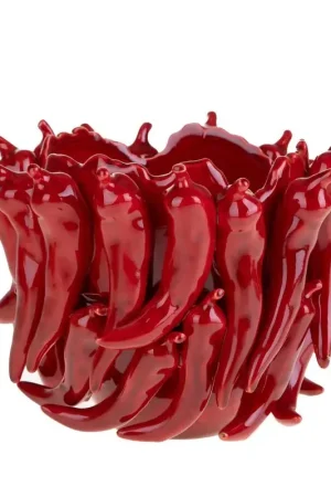 Dino Bianchi Vaso Spicy Peperoncini Rosso Intenso H21 D25 cm Ultima Occasione