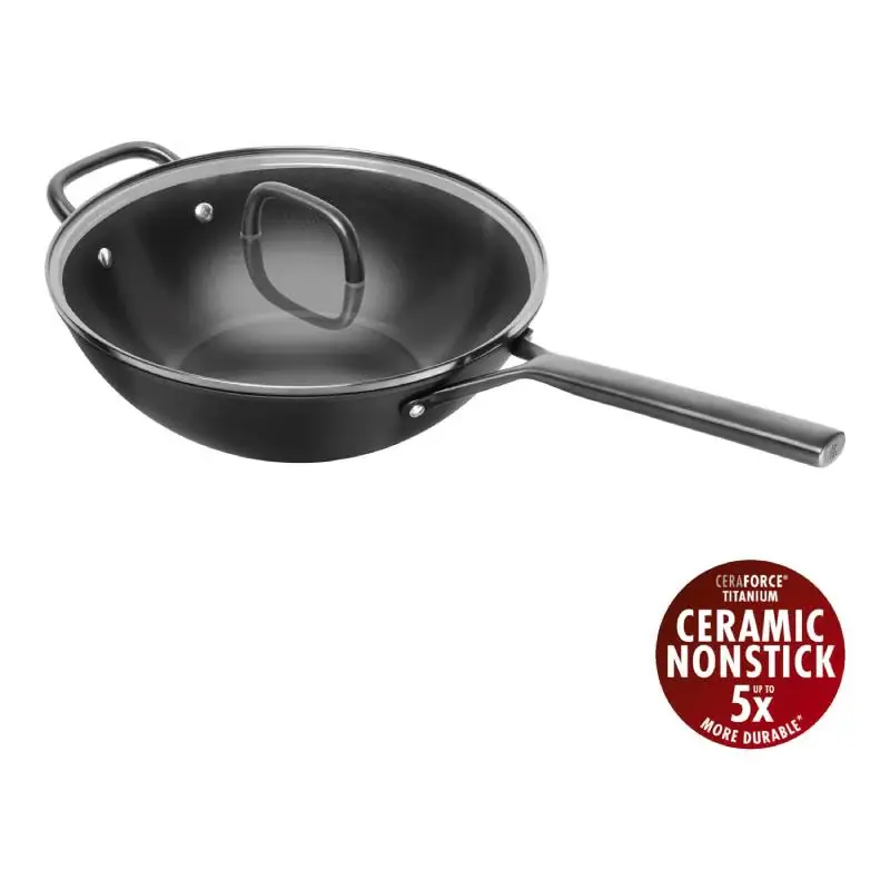 Zwilling Wok con Coperchio Milano 30 cm in Alluminio Nero Acquista Ora