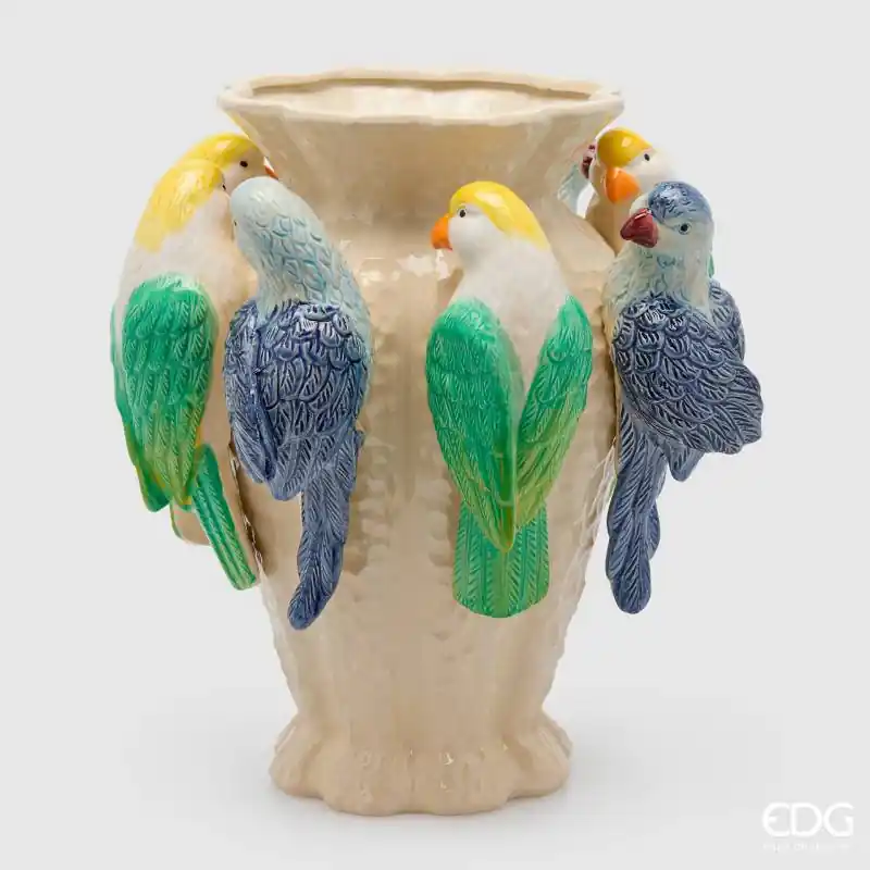 Economico EDG Enzo De Gasperi Vaso Chakra Pappagalli H36,5 cm