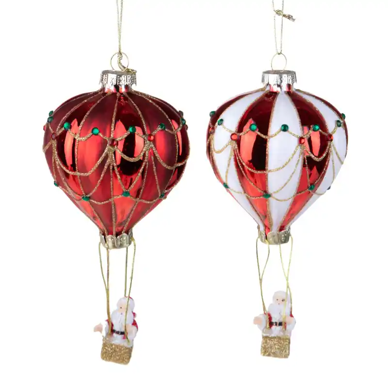 Bianchi Dino Set 2 Decorazioni Mongolfiera Babbo Natale Più Venduto