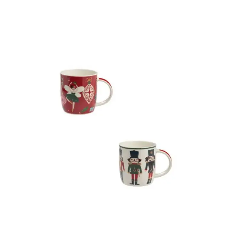Spedito Oggi Galbiati Set 2 Tazze Mug Fatina e Schiaccianoci 365 ml