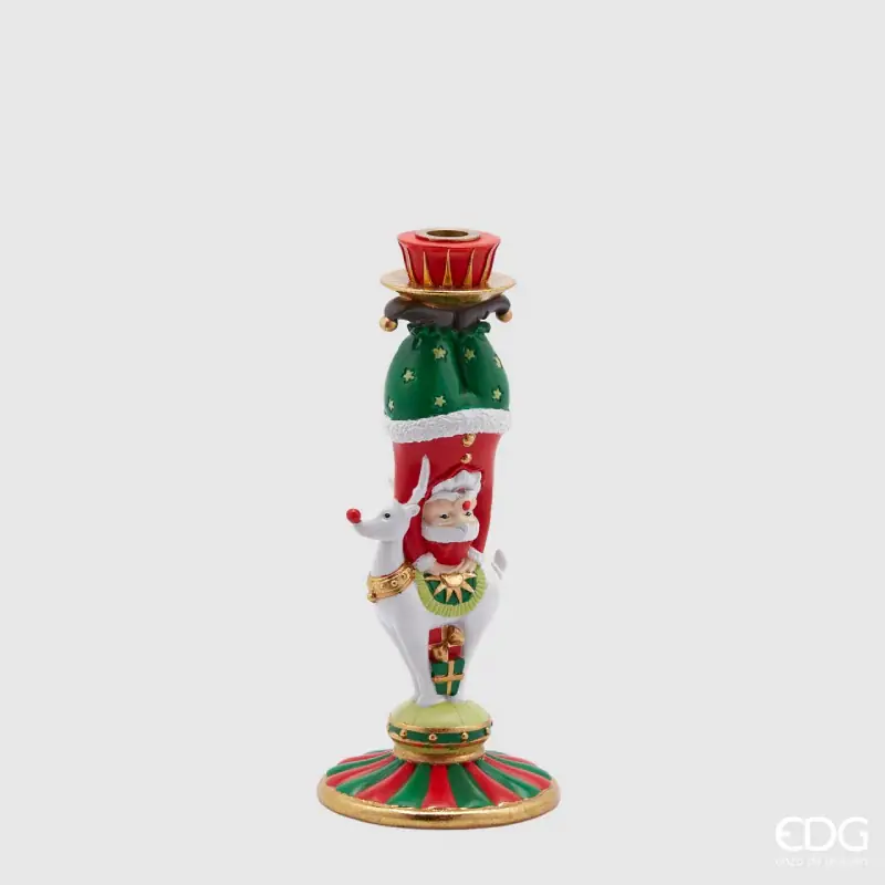 Professionale EDG Enzo De Gasperi PortaCandela Babbo Circo H31 Cm