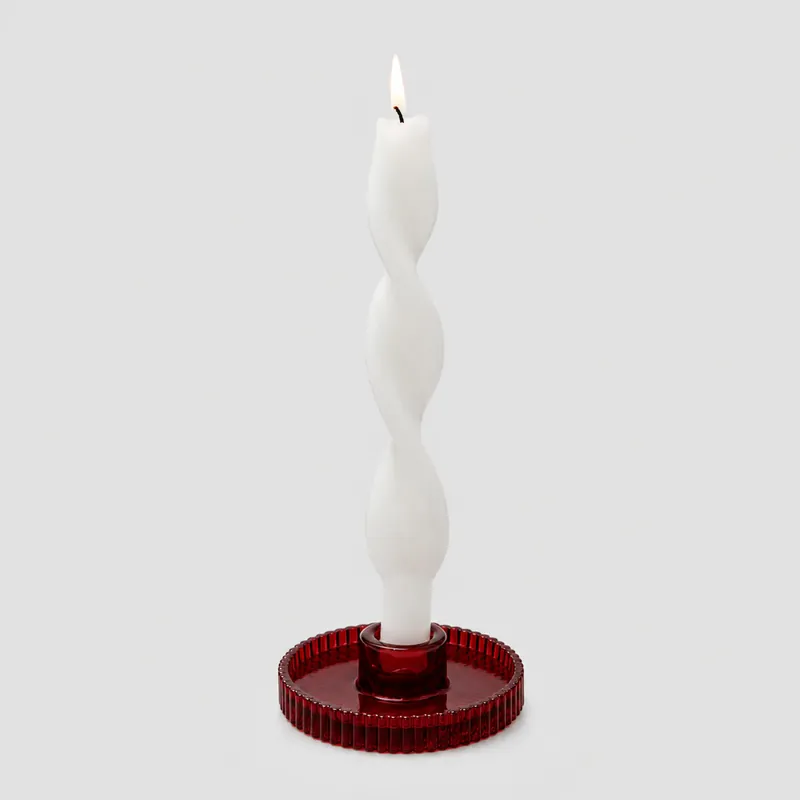 EDG Enzo De Gasperi Portacandela Rigato D10 cm Rosso Economico