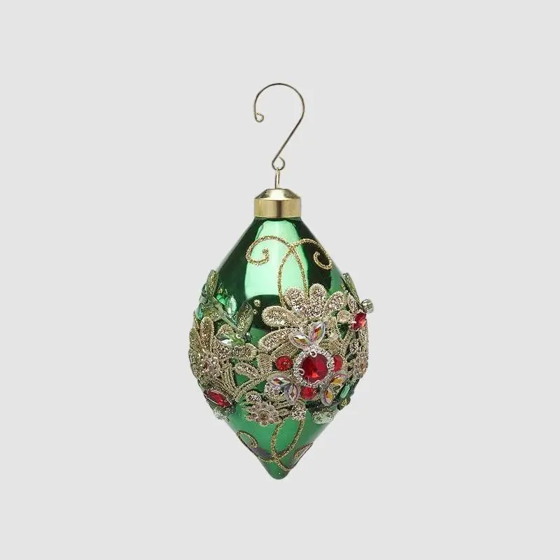 EDG Enzo De Gasperi Palla di Natale Fuso 13 cm in Vetro Verde Subito Disponibile