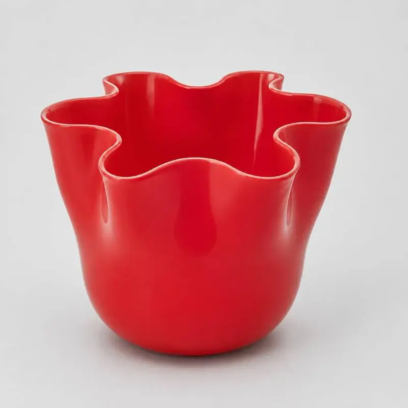 Occasione EDG Enzo De Gasperi Vaso Drappo in Vetro H22 cm Rosso