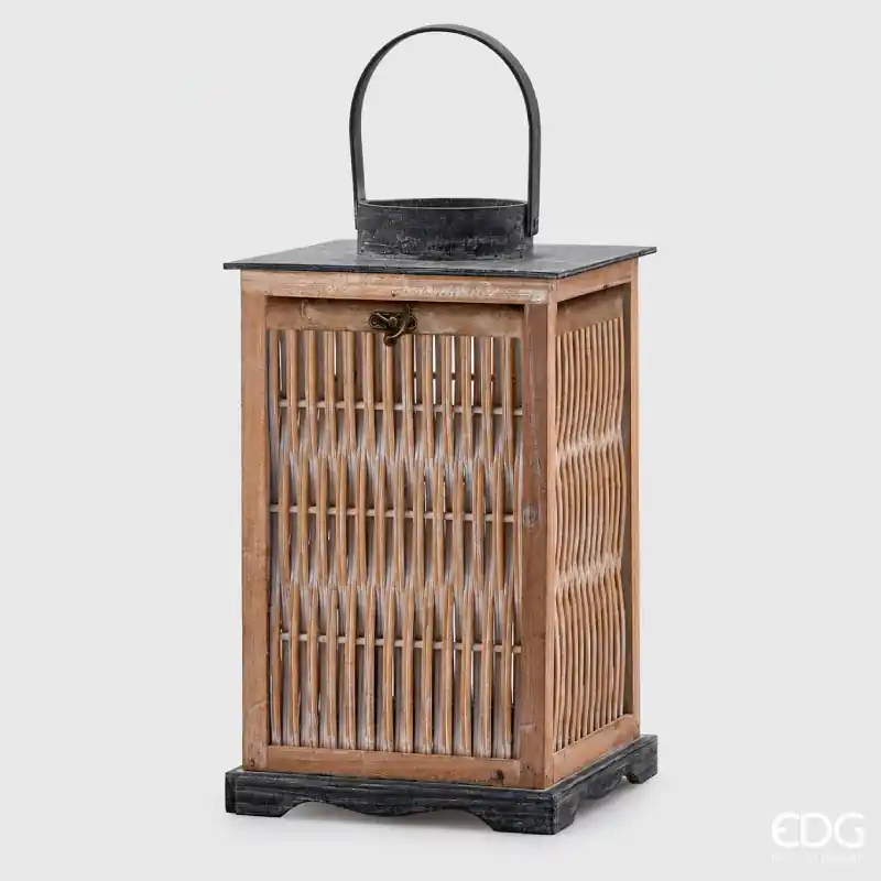 Ultime Pezzi EDG Enzo De Gasperi Lanterna Jinja H40 Cm in Legno