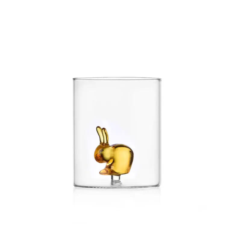 Ichendorf Milano x Qeeboo Tumbler Coniglio in Vetro Borosilicato Giallo Promozione