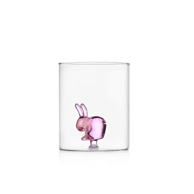 Prezzo Basso Ichendorf Milano x Qeeboo Tumbler Coniglio in Vetro Borosilicato Rosa