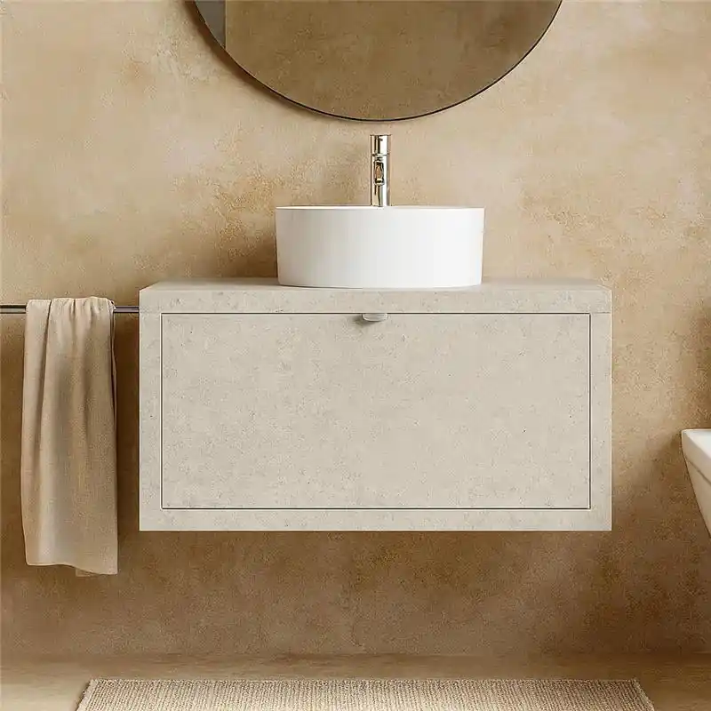 Occasione Mobile bagno Grigio Caldo 80x50 Thema un cassetto e Lavabo da appoggio