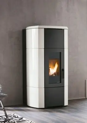 Offerta Speciale Palazzetti Ermione Idro 20 ACS Stufa A Pellet ad acqua Con Rivestimento in Ceramica Beige