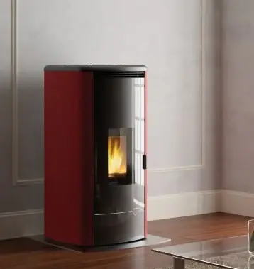 Bestseller Stufa A Pellet Ventilata ad acqua con top in ghisa e acciaio rosso Palazzetti Maida Idro 18t