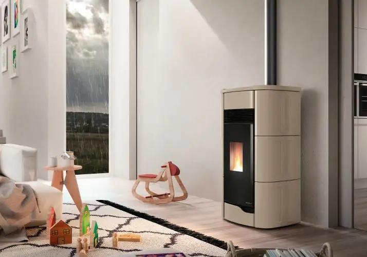 Ultime Pezzi Palazzetti Anna 12 US Pro 2 Stufa A Pellet Ermetica ad aria con uscita fumi superiore in ceramica Caffellatte