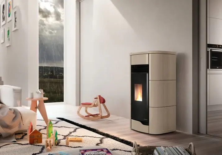 Palazzetti Anna 12 Stufa ermetica A Pellet ad aria 12kw Con Rivestimento in ceramica Caffellatte Compra Online
