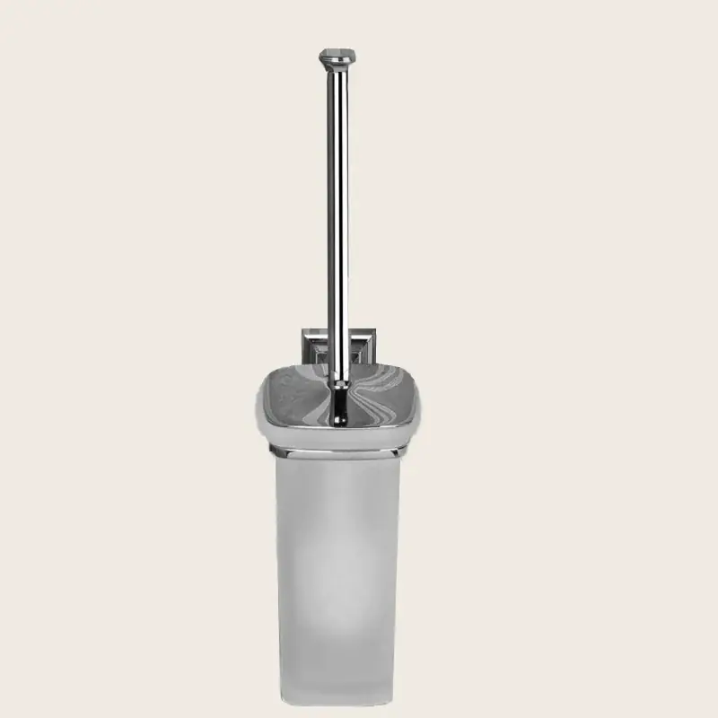 Professionale Colombo Portofino Portascopino a Parete in Vetro Acidato cromo B3207