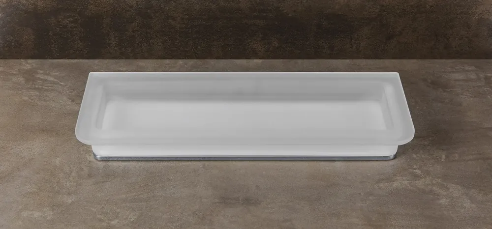 Super Prezzo Colombo Lulu B6242 Porta Spugna da Appoggio in Vetro Acidato Naturale cromo