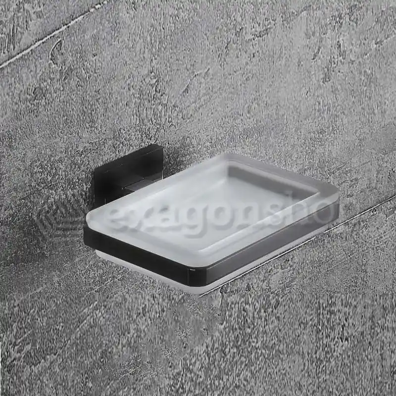 Scelto Dai Clienti Colombo Basiq Porta Sapone A Parete Nero Opaco Vetro Acidato B37010nm